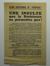 Tract résistance figaro d'occasion  Paris V