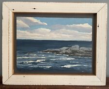 Pintura a óleo pequena original emoldurada paisagem marítima do oceano do Maine por Bill Barton comprar usado  Enviando para Brazil