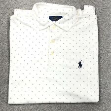 Camisa polo Ralph Lauren para hombre pequeña blanca personalizada calce ajustado algodón suave golf rugby segunda mano  Embacar hacia Argentina