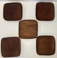 Pratos quadrados de madeira esculpidos à mão rústicos aperitivos/lanches 6 polegadas conjunto de 5 comprar usado  Enviando para Brazil