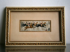 Antiguo caballo decorativo marco St Etienne tejido seda Course Equestrian 1900, usado segunda mano  Embacar hacia Argentina