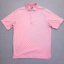 Camisa polo FootJoy FJ grande calce atlético golf absorbente elástica rosa lunares para hombre segunda mano  Embacar hacia Argentina