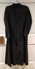 VINTAGE BLACK CLERGY SERVER MENS CASSOCK 57" LENGTH 36-38" CHEST, used for sale  Shipping to South Africa