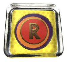 Punch Studio ouro em relevo letra inicial R peso papel vidro grosso monograma "R" comprar usado  Enviando para Brazil