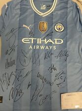 CAMISA FIRMADA MANCHESTER CITY SQUAD + CERTIFICADO DE AUTENTICIDAD segunda mano  Embacar hacia Argentina