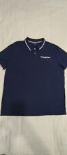 Camisa polo Ben Sherman original azul com acabamento branco logotipo bolso #375 comprar usado  Enviando para Brazil