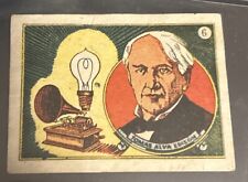 SPANISH OLD  TRADING CARD  1930 1940 FAMOUS  INVENTORS  THOMAS ALVA EDISON RARE for sale  Shipping to South Africa