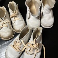 Jumping Jacks Baby Boot Shoes Cuddler Vintage Branco Lote de 3 Pares, usado comprar usado  Enviando para Brazil