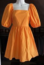Usado, Mini vestido A New Day gola quadrada laranja manga folhada costas abertas XS NOVO comprar usado  Enviando para Brazil