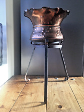 VINTAGE FORGED WROUGHT IRON RUSTIC FARMHOUSE JARDINIERE PLANT POT HOLDER STAND, used for sale  Shipping to South Africa