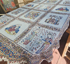Persian Kalamkari Tablecloth Hand Block Printed Tapestry Cotton Folk Art 95x60 for sale  Shipping to South Africa