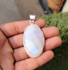 Handmade Solid 925 Sterling Silver Moonstone Oval Cut Gemstone Pendant H687, used for sale  Shipping to South Africa