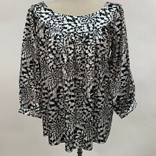 Violet & Claire New York Top Large Women's Black White Floral  for sale  Shipping to South Africa