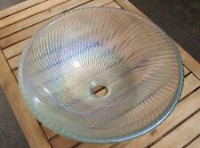 Used, Iridescent ribbed swirl round art glass bathroom sink, 16.5" for sale  Shipping to South Africa