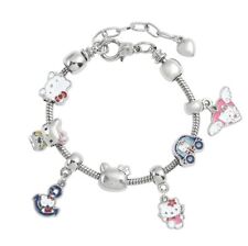 Pulsera de plata Hello Kitty Pandora con dijes totalmente nueva , usado segunda mano  Embacar hacia Argentina