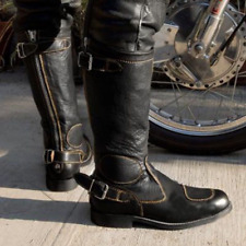 Usado, Botas masculinas biqueira pontiaguda meia panturrilha couro pu cinto fivela sapatos de cavaleiro motocicleta comprar usado  Enviando para Brazil