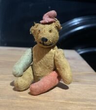Vintage Handmade? Mini Teddy Bear Tiny Soft Toy Hobo Patchwork Sackcloth Felt for sale  Shipping to South Africa
