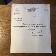 1931 letter lloyds for sale  PRESTEIGNE