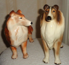 PAIR ROUGH COLLIE LASSIE TYPE DOG FIGURINES ~ ONE MELBA, ONE UNMARKED for sale  Shipping to South Africa