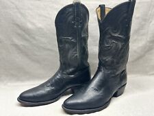 Used, Tony Lama Men's 10.5 D Black Lizard Leather Round Toe Western Cowboy Ride Boots for sale  Shipping to South Africa