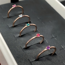 Novo anel solitário 100% prata esterlina 925 ouro rosa multicolorido CZ todos os tamanhos comprar usado  Enviando para Brazil