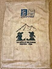 Burlap Jute Coffee Bean Sack Bag Peru Royal New York Decor Craft for sale  Shipping to South Africa