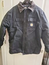 Jaqueta de trabalho Carhartt lona isolada preta EUA desgastada 52" peito de altura comprar usado  Enviando para Brazil