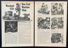 “Maximat V10: One Tool Machine Shop” 1971 Shop test report, used for sale  Shipping to South Africa