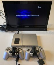 PlayStation 2 PS2 Slim SCPH-79001 Consola Plateada Paquete 2 Controladores Cables segunda mano  Embacar hacia Argentina