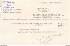 Facture 1949 tissus d'occasion  France
