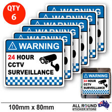 6-x-CCTV-Warning-Security-Stickers-Waterproof-Security-Sign-Window-glass  , used for sale  Shipping to South Africa