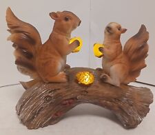 Solar Powered Squirrels Holding LED Lighted Acorns Garden Outdoor Decor. Tested, used for sale  Shipping to South Africa