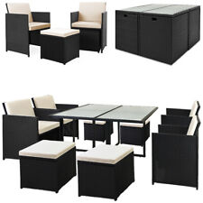 B-Ware Rattan Patio 4+4 schwarz Garten Möbel Garnitur Stuhl Tisch  gebraucht kaufen  Merzig