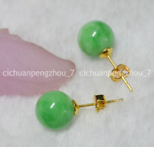 Lindos brincos folheados a ouro com miçangas redondas de esmeralda verde natural 10 mm comprar usado  Enviando para Brazil