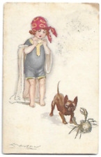 Cartolina illustratore mauzan usato  Trieste