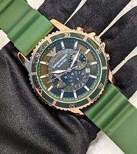 Emporio Armani Chronograph Quartz Green Dial Rotating Bezel Men's  Wrist Watch for sale  Shipping to South Africa