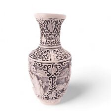 Decorative Resin Vase Carved Effect Oriental Style Unmarked Ornament 19cm for sale  Shipping to South Africa