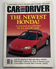 Revista Car & Driver De Colección Junio 1992 Honda CRX Del Sol Oldsmobile Achieva SC VW segunda mano  Embacar hacia Argentina