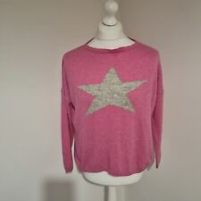 Luella One Size Cashmere Pink Star Jumper, Cashmere, Merino Wool, Made In Italy, used for sale  Shipping to South Africa