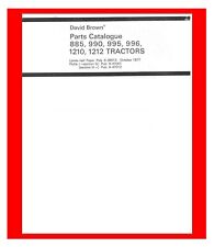 Used, Tractor Parts Manual Fits David Brown 885 990 995 996 1210 1212 - 506 Pages for sale  New York