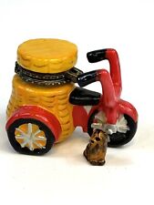 Porcelain Hinged Trinket Box Tricycle With A Puppy ~ Rare! for sale  Shipping to South Africa
