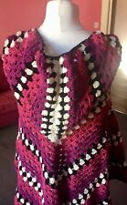 Crochet hooded poncho for sale  NEWARK