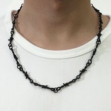 Barbed Wire Necklace Unisex Hip-Hop Gothic Punk Style Barb Wire Thorns Necklace, used for sale  Shipping to South Africa