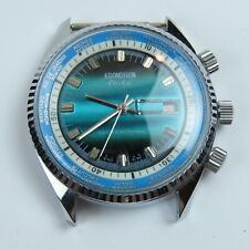 Swiss Pin Pallet “WORLD TIME” Men’s 42 MM Wristwatch w/ Fluted Bezel for sale  Shipping to South Africa