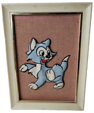 Disney Gray Figaro Cat Pinóquio Puff Print Picture Burlap Room Mates Raro 1966 comprar usado  Enviando para Brazil