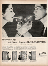 1956 Zippo Cigarette Slim-Lighter rolo de penas cromado dourado impressão anúncio vintage comprar usado  Enviando para Brazil