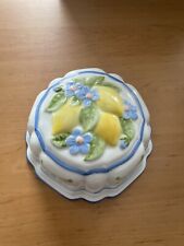 Vintage Wall Plates Jelly Mould Dish Decor Lemons Blue Flowers Fruit Ceramic for sale  Shipping to South Africa