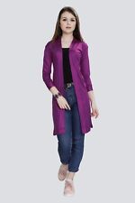 Satin Robes for Women Open Long Jacket Coat Shrug Wedding Party Kimono Purple for sale  Shipping to South Africa
