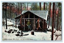 Usado, 1910 An Adirondacks Camp Deer Hunt invierno Adirondacks Monts. Postal de Nueva York segunda mano  Embacar hacia Argentina