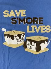 Camiseta Save S’more Lives Cat & Dog Marshmallows Masculina Média M Azul, usado comprar usado  Enviando para Brazil